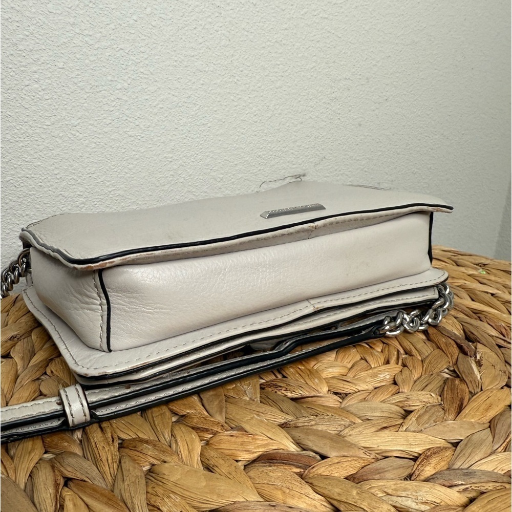 Rebecca Minkoff Purse Chevron Quilted Small Love Crossbody in Perla Pale Grey - Picture 9 of 14